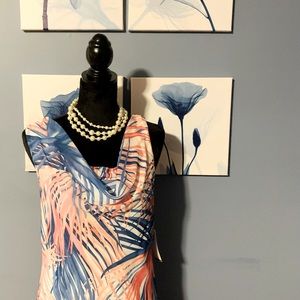 Signature by Robbie Bee
Sleeveless floral dress ( Pink/Blue). Size 14